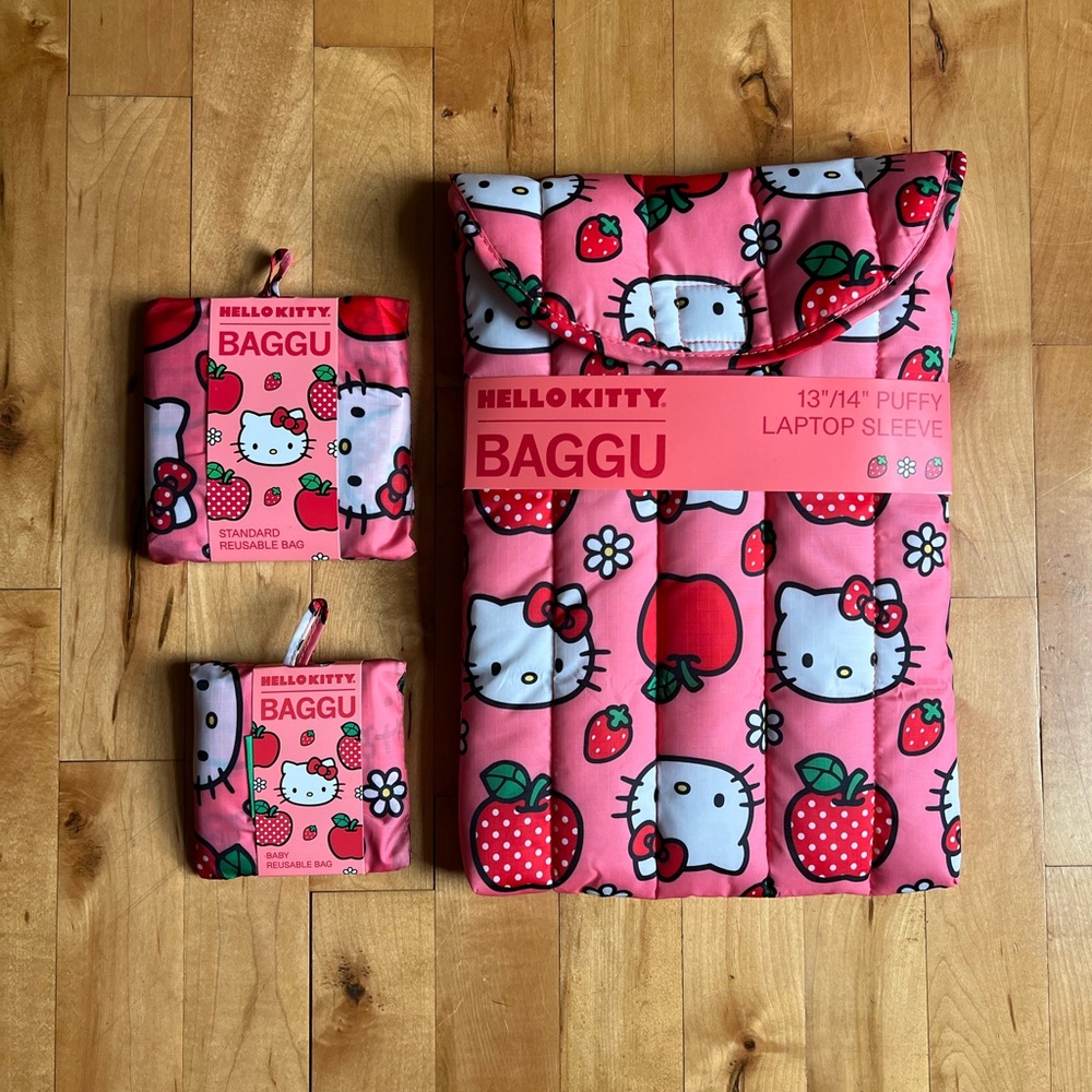 NWT BAGGU hello kitty bundle: baby, standard and laptop case